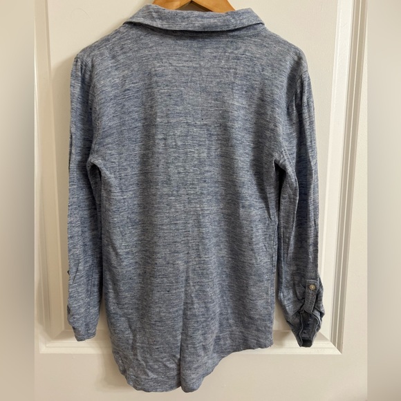 Ann Taylor Petite XXS Linen Collared Shirt - Picture 2 of 5